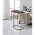 Myco Furniture Myco Furniture AM105 10 x 18 x 25 in. Amelia Chair Side End Table; Gray & Gold AM105